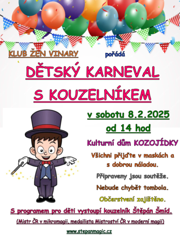 Dětský karneval s kouzelníkem 